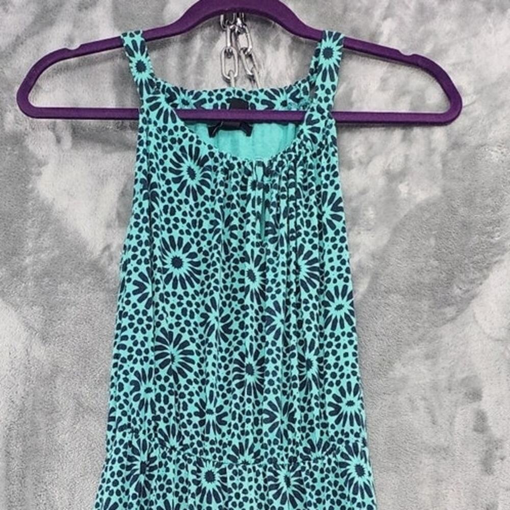 GAP Dress Womens XS Green Blue Sleeveless Halter‎ Elastic Waist Maxi Stretch - Picture 2 of 10